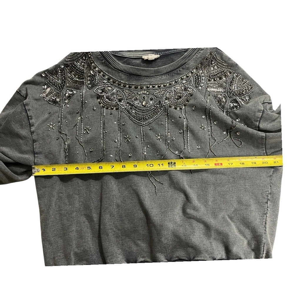 Pilcro Embellished Beaded Graphic Sweatshirt - Picture 7 of 8